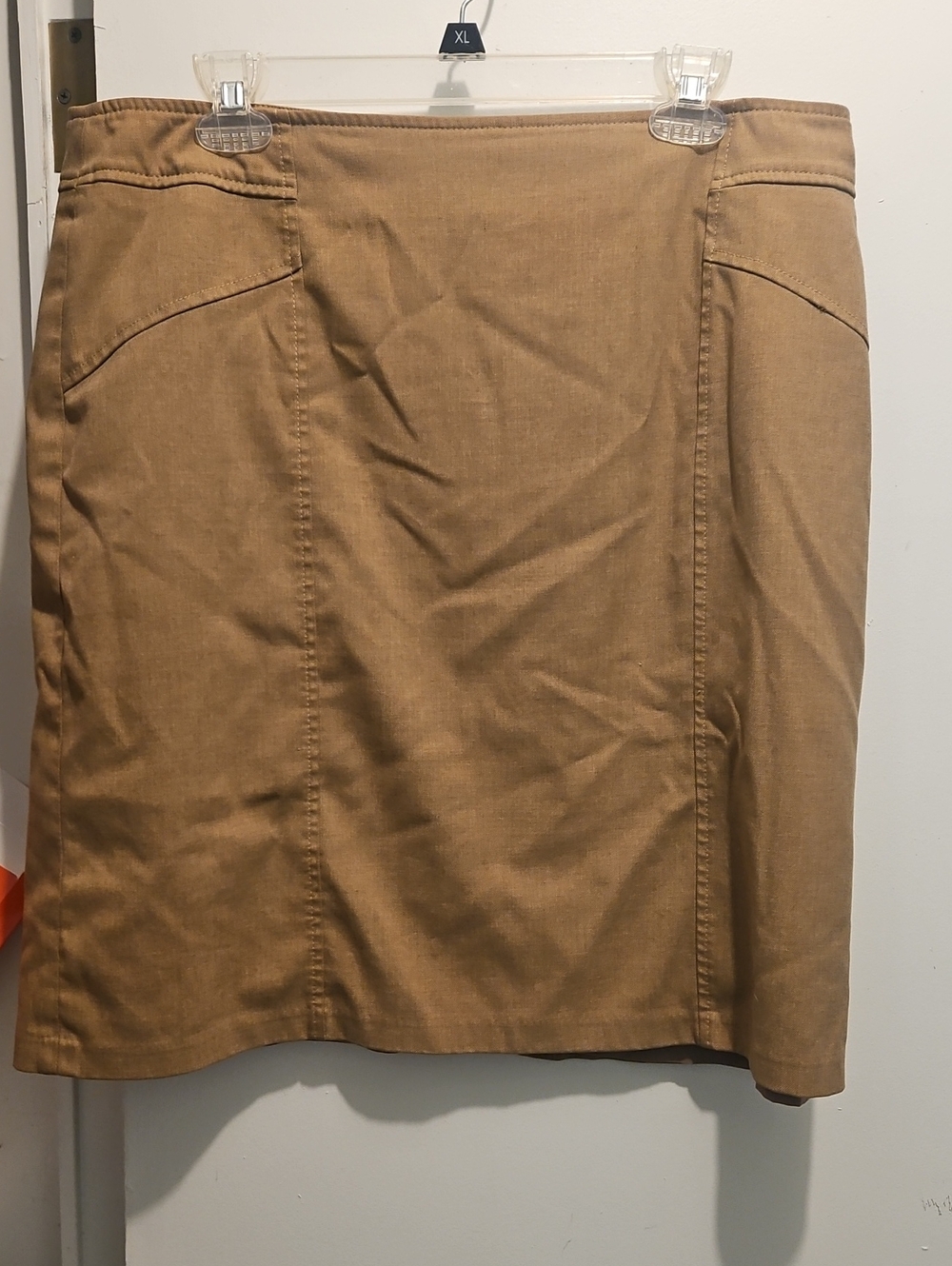 Coldwater Creek Tan Pencil Skirt with Subtle Paneling
